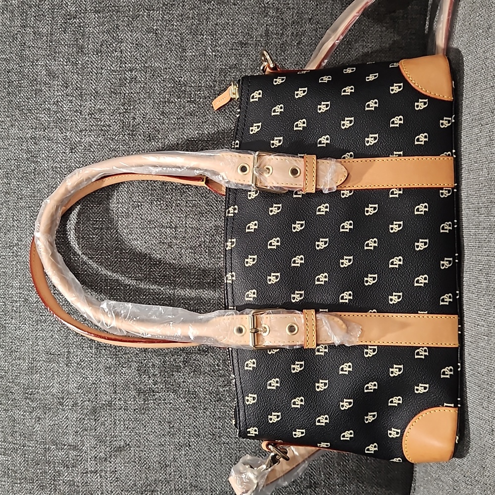 Dooney & Bourke Domed Signature Leather Satchel - Picture 3 of 10